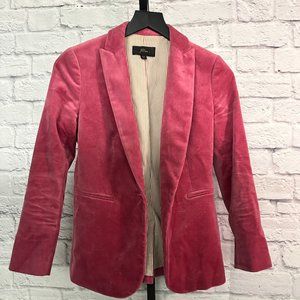 J.Crew - Pink Velvet Single Button "Parke" Blazer